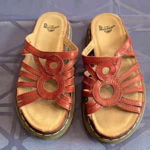 Vintage 90s Dr. Doc Martens Red Slide Sandals US 8 EU 39 UK 6